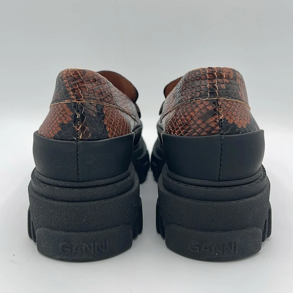 Ganni Embossed Snake Chunky Loafer
